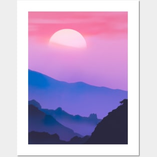 Pink Sunset Posters and Art